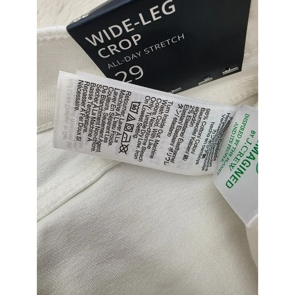 J.Crew White Wide Leg Cropped Jeans All Day Stretch NWT Size 29 BR051